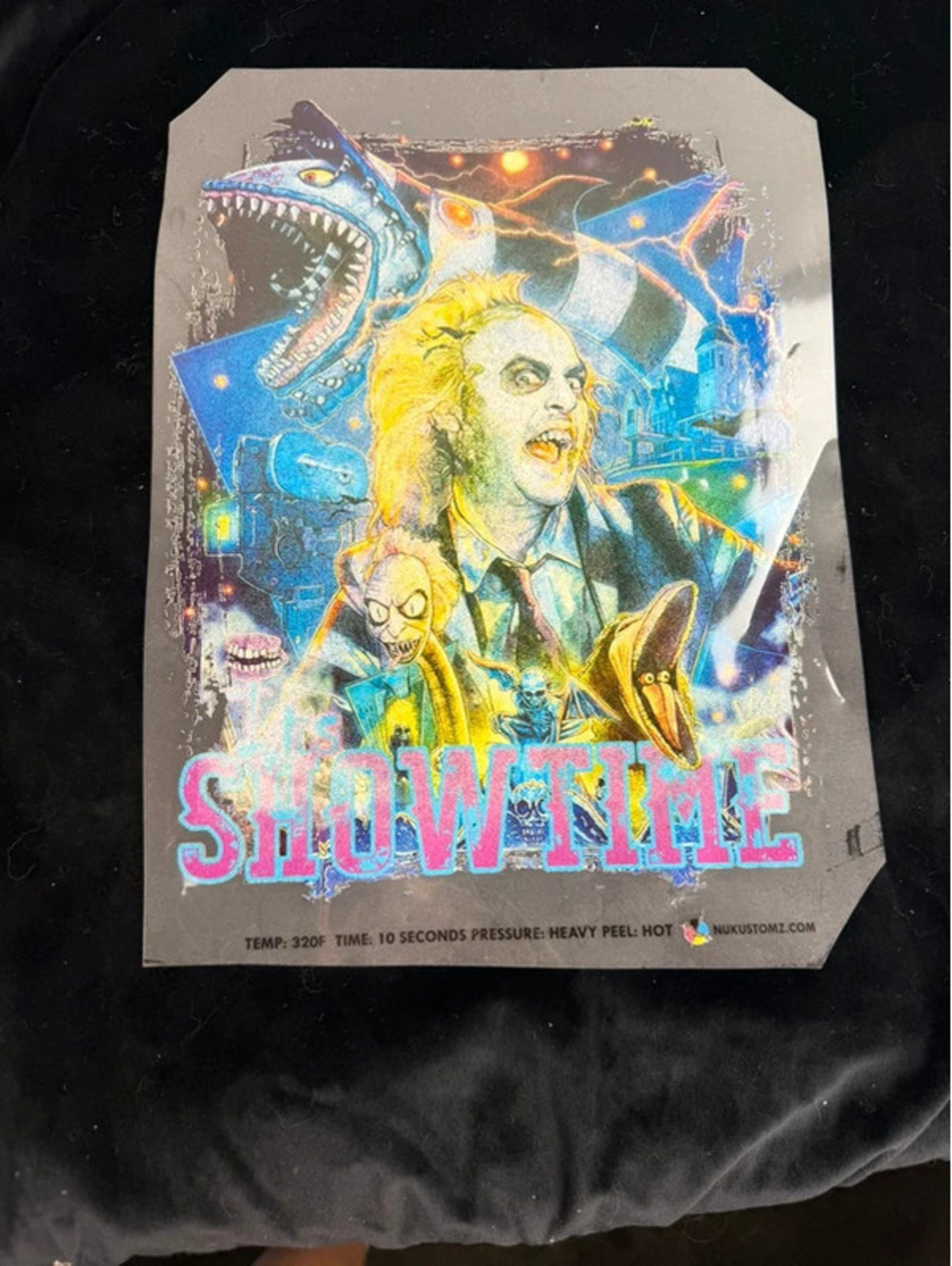 Halloween Heat Transfer Glitter Beetlejuice It’s Showtime Ready to Press
